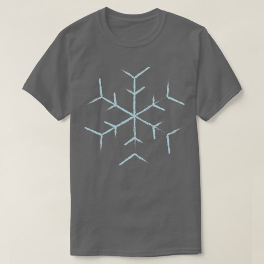 T-shirt Winter Snowflake Ice Blue on White Gift Halloween  (Design devant)