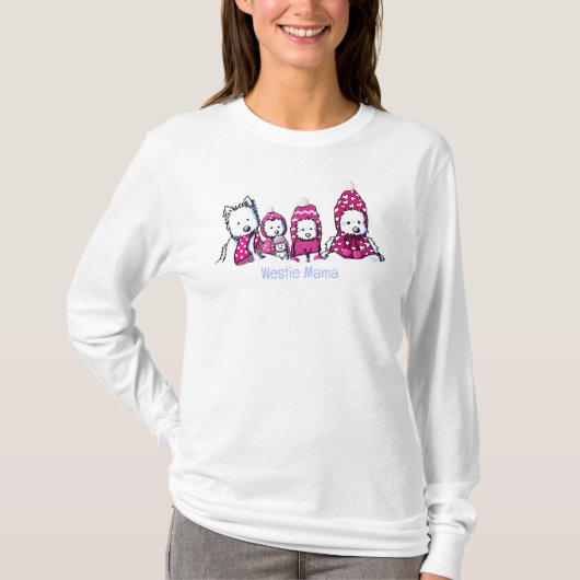 T-Shirt Winter Westie Mama (Devant)