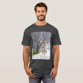 T-shirt Winter Wonderland avec Deer Collage Art (Devant entier)