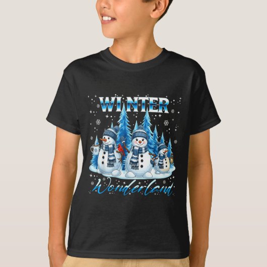 T-shirt Winter Wonderland Snowman Family Snowflake Cozy Wi (Devant)
