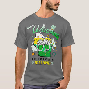 T-shirt Wisconsin Amériques Irlande Jour de la Saint Patri
