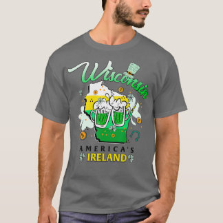 T-shirt Wisconsin Amériques Irlande Jour de la Saint Patri