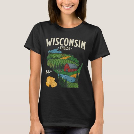 T-shirt Wisconsin Cheese State Pride Farm Dairy Lover Gift (Devant)