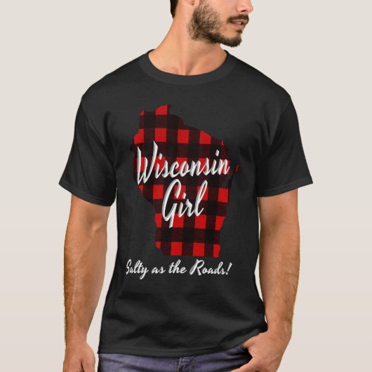 T-shirt Wisconsin FILLE SALTY AS THE ROADS Hunter Plaid Bu (Devant)