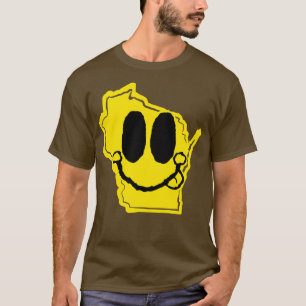 T-shirt Wisconsin Happy Face avec la langue sort