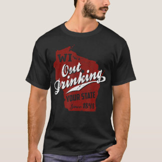 T-shirt Wisconsin Out Boire Votre État 88 Bière Cadeau