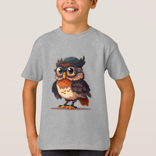 T-shirt Wise Whimsy : Le hibou érudit (Devant)