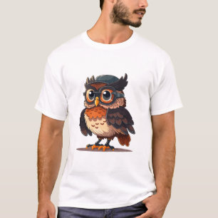 T-shirt Wise Whimsy : Le hibou érudit