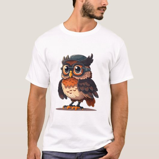 T-shirt Wise Whimsy : Le hibou érudit (Devant)