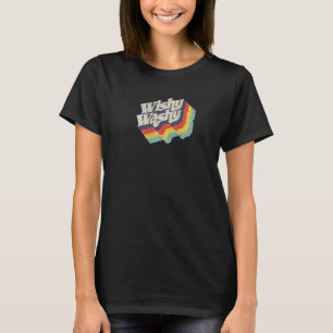 T-shirt Wishy Washy texte en gras dans une couleur rétro f