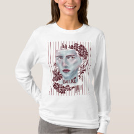 T-shirt wit lange mouw ik was als gestreept