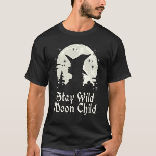 T-shirt Witchcraft Wiccan Witch Rester Wild Moon Enfant