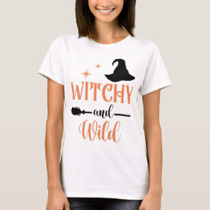 T-shirt Witchen Wild Broom Halloween Femme Party