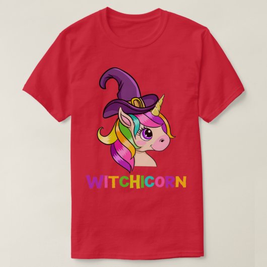 T-shirt Witchicorn Unicorn Horn Happy Halloween Scary Scar (Design devant)
