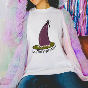 T-shirt Witchy Woman Purple & Green sorcières Casquette Ha