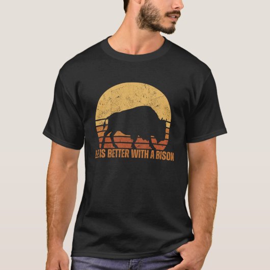 T-shirt With A Bison  Buffalo (Devant)