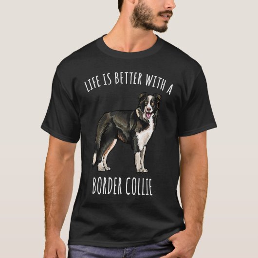 T-shirt With A Border Collie Dog (Devant)