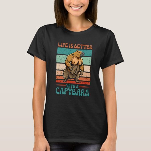 T-shirt With A Capybara  Capybara (Devant)