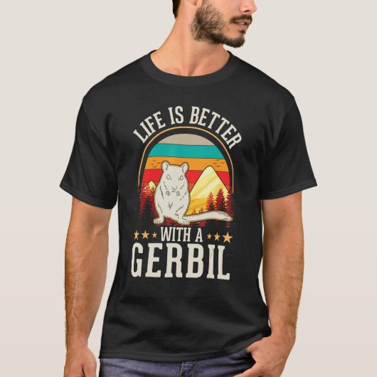T-shirt with a Gerbil Racing Rat Gerbil (Devant)