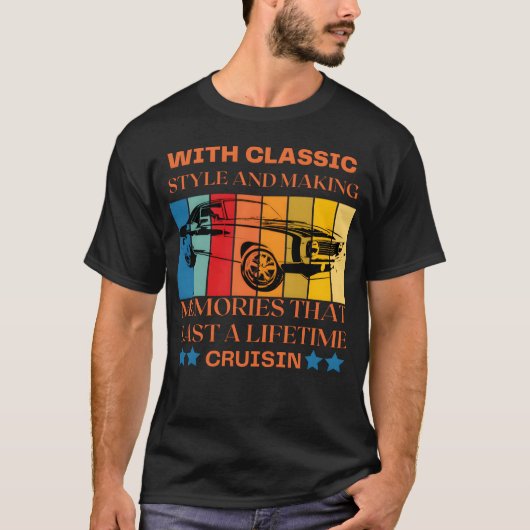 T-shirt with classic car retro (Devant)