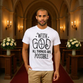 T-shirt With God All Things Possible Black Cross Tee 