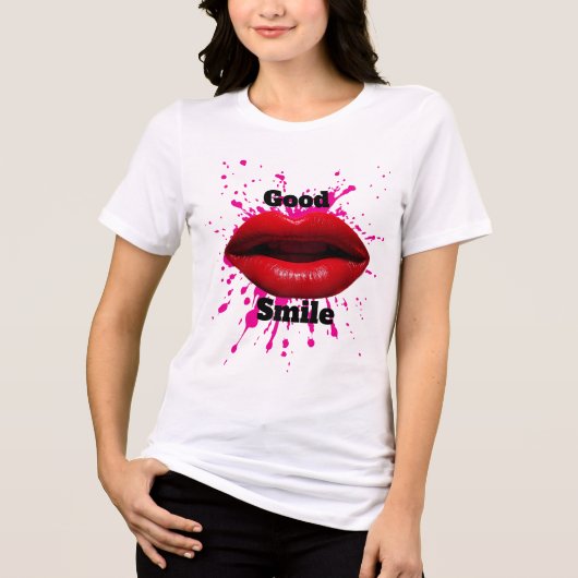 T-shirt with good smile  (Voorkant)