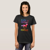 T-shirt With Horses Cute Horseback Riding Horse (Devant entier)