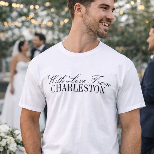 T-shirt With Love From Custom City Wedding Merch Toss