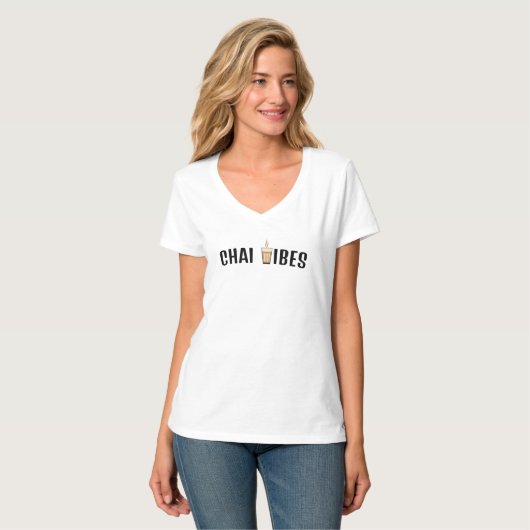 T-shirt Witty Chai Vibes Tee, Funny Desi Indian Chai Tea (Devant entier)