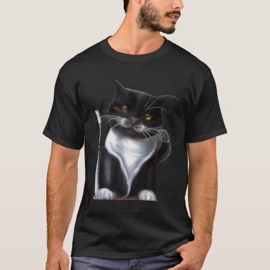 T-shirt Witty chaton artisanat meow kitty portrait chaton (Devant)