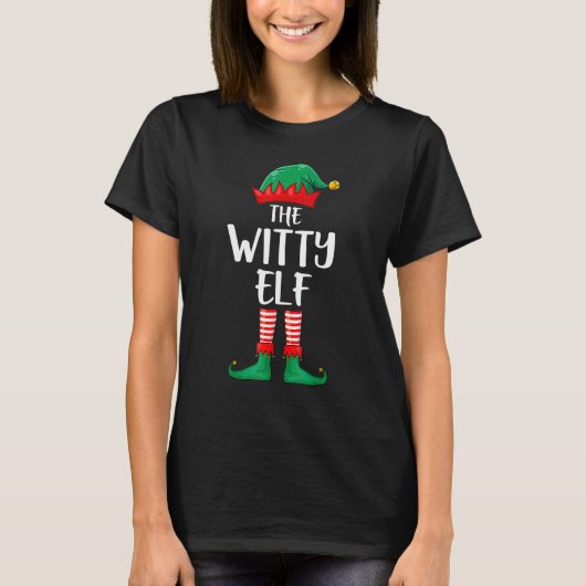 T-shirt Witty Elf Matching Group Funny Famille Noël (Devant)
