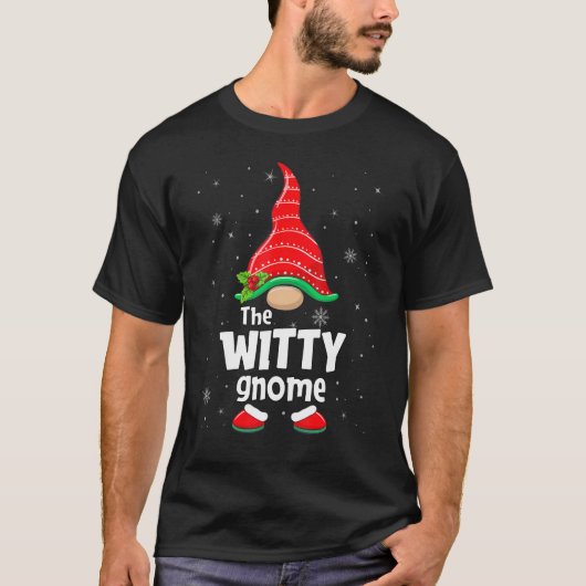 T-shirt Witty Gnome Correspondance Famille Groupe Noël (Devant)