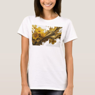 T-shirt Witty Gold GOLDEN FLORAL SPLASH Art Porter