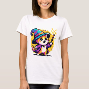 T-shirt Wizard Cat - Art magique Pixel Design Imaginaire