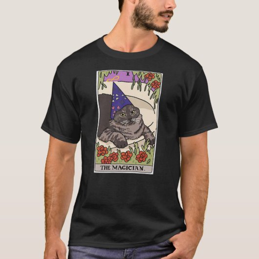 T-shirt Wizard Cat Tarot Card (Devant)
