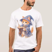 T-shirt Wizard Cat with a Spellbook (Devant)