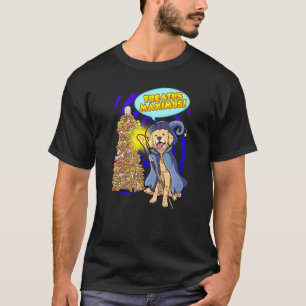 T-shirt Wizard Chien Golden Retriever Magic Wand Casting S