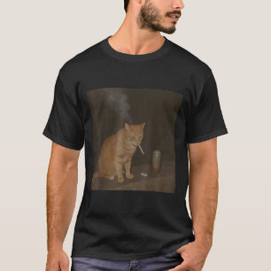 T-shirt Wizard Cigarette Kitten Drôle Fumer Cat Meme Bra