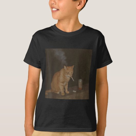 T-shirt Wizard Cigarette Kitten Drôle Fumer Cat Meme Bra (Devant)