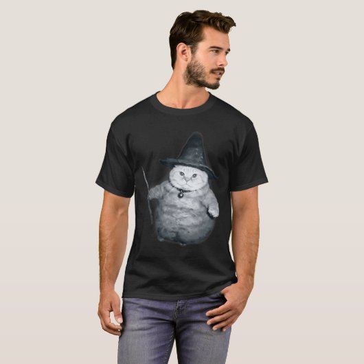 T-shirt Wizard Kitten Meme Chonk Witch Cat Meme Stud Brain (Devant entier)