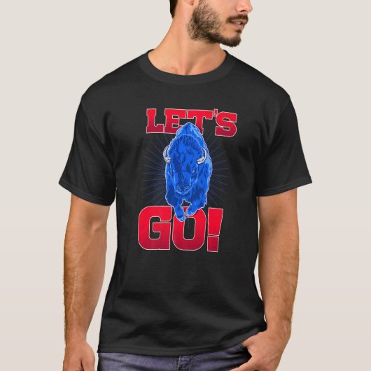 T-shirt WNY Pride   Red & Blue Buffalo  Let's Go Buffalo (Devant)
