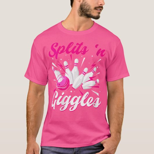 T-shirt Wo Drôle Splits 'N Giggles Bowling Team Cute Bowle (Devant)