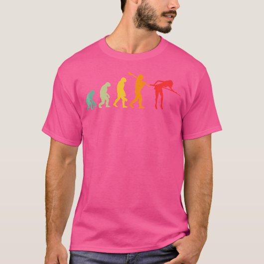 T-shirt Wo Funny Billiard Pool Evolution pour billard (Devant)