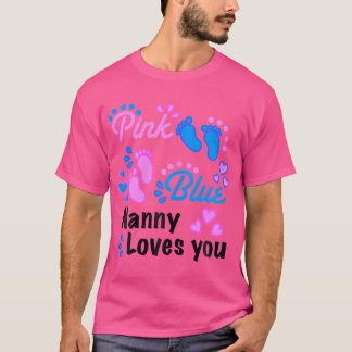 T-shirt Wo Genre Reveal Party Fournitures Nanny vous aime