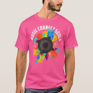 T-shirt Wo La Musique Relie Les Âmes Casque Haut-Parleur M