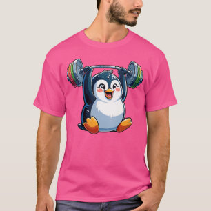 T-shirt Wo Strong Penguin Lifting Barbell Gym Inspiration