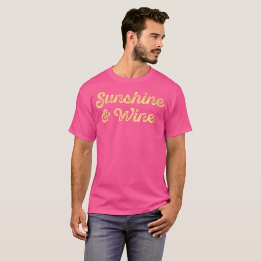 T-shirt Wo Sunshine And Wine Funny Drinking Vino Lovers Pa (Devant entier)