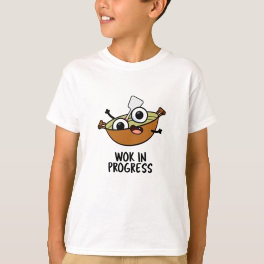 T-shirt Wok En Cours Funky Cuisine Pun (Devant)