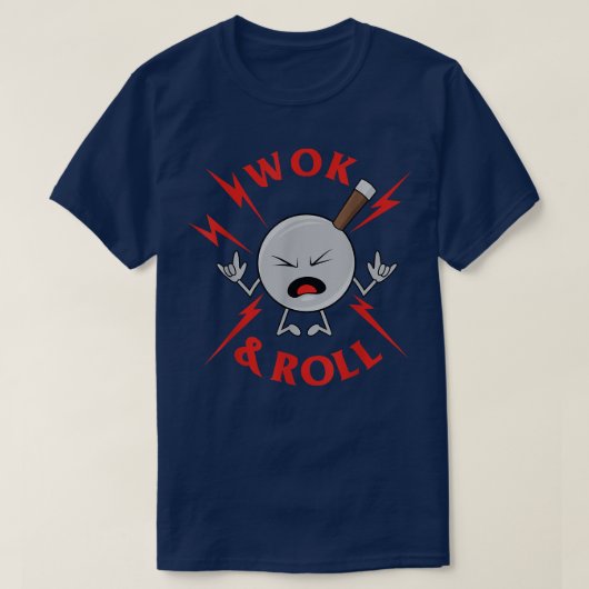 T-shirt Wok Et Roll Funny Wok Cuisine Asiatique Chef (Design devant)