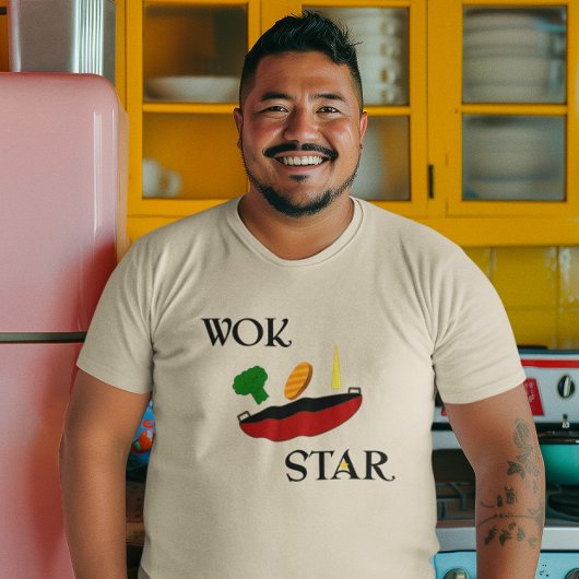 T-shirt Wok Star Veggie Chef Drôle